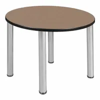 KEE Cafe/Breakroom Table: Laminate, Oak, 29 in Overall Ht - Max, Circle, Black, 1 in Tabletop Thick (MPN TB36RNDNOBPCM)