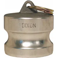 Aluminum dust plug for sealing cam-and-groove couplings when not in use. Rated for 75 psi maximum working pressure at 70°F. Overall length 3 3/4 inches. Suitable for protecting fluid transfer systems from debris and contamination