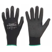 CONDOR Coated Gloves: S ( 7), Foam, PVC, Palm, Dipped, ANSI Abrasion Level 4, Nylon ( 15 ga), 1 PR