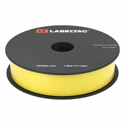 CREATIVE SAFETY SUPPLY LabelTac Pro Model Reflective Supply: 1 in x 75 ft, Vinyl, Yellow (Gloss) - LabelTac Thermal Transfer Continuous Label Rolls