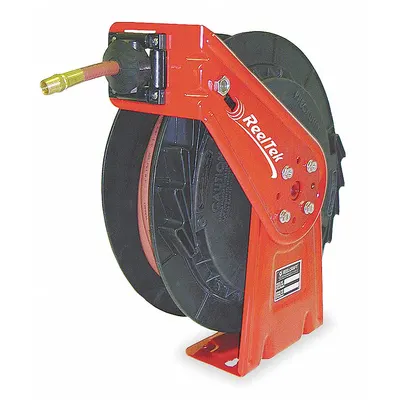 REELCRAFT Spring Return Hose Reel: 35 ft (1/2 in I.D.), 1/2 in MNPT, 300 psi Max Op Pressure - Lightweight Air or Water Spring-Return Hose Reels