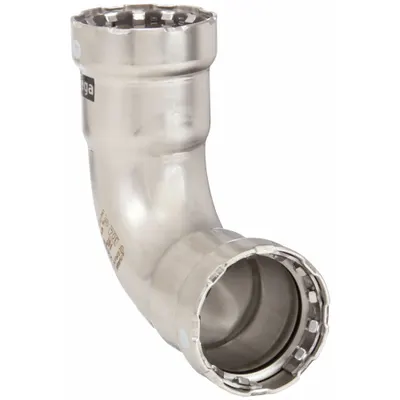 VIEGA MEGAPRESS Crimp Elbow Fitting: 2 in Pipe x 2 in Pipe Size, Press-fit x Press-fit - Potable Water Stainless Steel Press Fittings