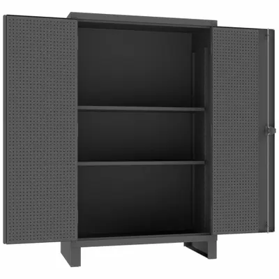 DURHAM MFG HDCP304878-2S95 Industrial Shelf Cabinet with Pegboard - Industrial Shelf Cabinets with Pegboards