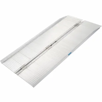 SILVER SPRING Wheelchair Ramp: Wheelchair Ramp, Silver, 5 ft Retracted Lg, ADA, 2 1/2 ft Usable Wd - Wheelchair Ramps without Handrails
