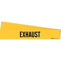 Pipe Marker: Exhaust, Yellow, Black, Fits 2 1/2 to 7 7/8 in Pipe O.D., 1 Pipe Markers, 5 PK (MPN 7098-1-PK)