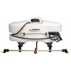 The FIMCO LG-3025-QR is a cordless tailgate-mounted sprayer with a 25-gallon tank capacity, designed for use on ATVs or utility vehicles. It is suited for agricultural and property maintenance tasks such as weed control, pest management, and lawn care.