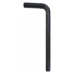 L-shaped hex key with a 7 mm metric tip, short length, made of alloy steel with a black oxide finish. Features two tips for tightening or loosening hex socket screws and bolts in confined spaces. Suitable for general industrial maintenance, assembly, and repair tasks.
