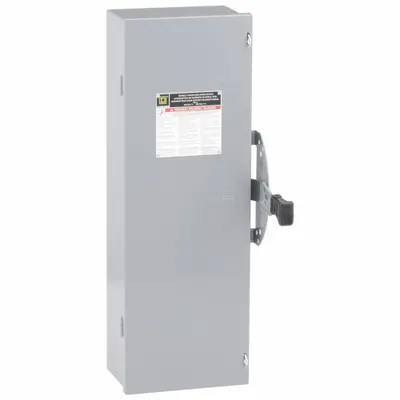 SQUARE D Safety Switch: Non-Fusible, 100 A, Three Phase, 600V AC, Galvanized Steel - Non-Fusible Safety Switches