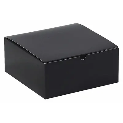 PARTNERS BRAND Gift Box: 8 in Inside Lg, 8 in Inside Wd, 3 1/2 in Inside Ht, Kraft - Gloss Gift Boxes
