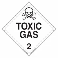 LABELMASTER Toxic Gas Placard: Toxic Gas, 10 3/4 in x 10 3/4 in, 10 3/4 in Label Ht, Vinyl, 25 PK (MPN Z-RVW25)