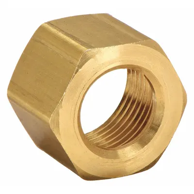 PARKER Compression Fitting Nut: 1/4 in OD Fitting Size, Compression, Brass - Standard Sleeve Brass Compression Fittings