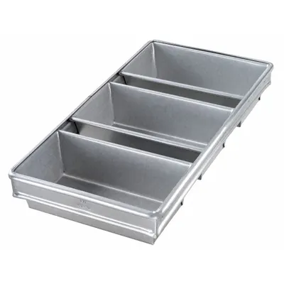 CHICAGO METALLIC 3-Slot Open Top Bread Pan - Bread & Loaf Pans
