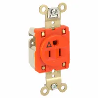 HUBBELL Receptacle: Single, 5-15, Orange, 125V AC, 15 A, 2 Pole / 3 Wire (MPN IG5261)