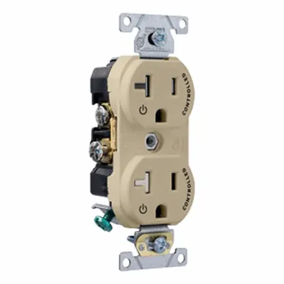 LEVITON Duplex Receptacle Outlet: Duplex, 5-20, Ivory, 125V AC, 20 A - General Purpose Receptacles