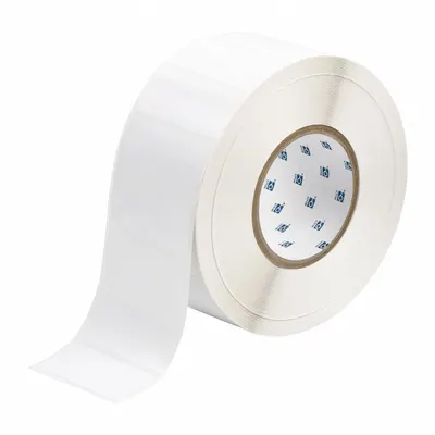BRADY Pre-Cut Label Stock Roll: 1 1/4 in x 2 3/4 in, Acrylic - Brady Thermal Transfer Precut Label Rolls