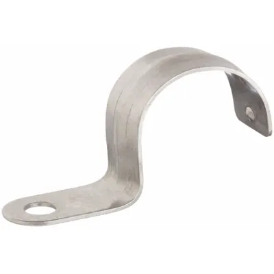 CALBRITE Conduit & Pipe Strap Clamp, One-Hole: 1 1/2 in Trade Size, 316 Stainless Steel - Surface Mount Clamps for Conduit & Pipe