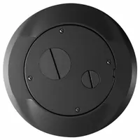 HUBBELL WIRING DEVICE-KELLEMS Floor Subplate: Round, Black, Cast Aluminum, Smooth (MPN S1SPFFBL)