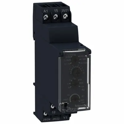 SCHNEIDER Time Delay Relay: DIN-Rail Mounted, 240V DC, 8 A, 4 Pins/Terminals - DIN-Rail Mounted Relays