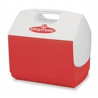 This IGLOO chest cooler has a 7 qt capacity and holds up to 9 cans. It provides 1 day ice retention for keeping contents cold during short outings. The cooler is red and does not include a drain plug or wheels. Suitable for picnics, camping, or tailgating