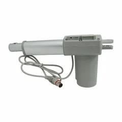 Plastic and metal head actuator in gray, designed for adjusting the head section of healthcare beds. Compatible with Drive Medial systems and replaces part number P503. Provides controlled positioning for patient comfort and caregiver access.
