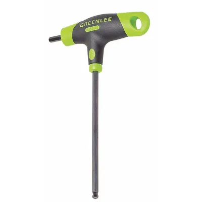 GREENLEE Hex Key: 1 Ball Ends, 3/16 in Tip Size, SAE, Short, Alloy Steel, Black Oxide - T-Shaped Dual-Tip Hex Keys