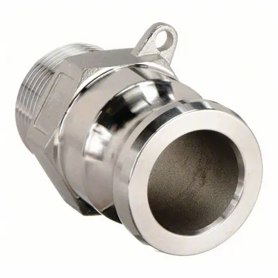 OEM Cam and Groove Adapter: 2 in Coupling Size, 2 in -11-1/2 Thread Size - Type F Stainless Steel Cam & Groove Fittings
