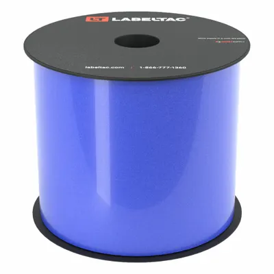 CREATIVE SAFETY SUPPLY LabelTac Pro Model Reflective Supply: 4 in x 75 ft, Vinyl, Blue (Gloss) - LabelTac Thermal Transfer Continuous Label Rolls