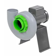 Corrosion-resistant direct-drive blower with 6-inch wheel diameter, delivering 275 cfm at 1/3 hp. Includes drive pack, operates on 230/460V AC, and features a totally enclosed motor housing with CCW rotation. Suitable for moving corrosive air or gases in industrial ventilation and fume extraction systems.
