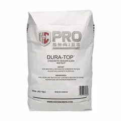 Cement-based, bagged gray concrete resurfacer for restoring and leveling worn, spalled, or stained concrete surfaces. Provides a smooth finish for driveways, walkways, patios, and garage floors. Coverage of 150 sq ft per 50 lb bag. No VOC content.