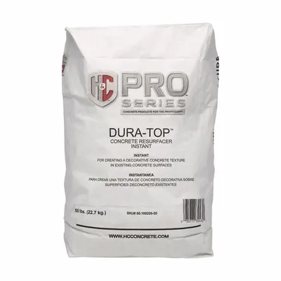 H&C Dura-Top Concrete Resurfacer, Cement, Gray, 50 lb Bag - Concrete Resurfacers