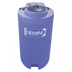 Vertical dual containment tank with 40-gallon capacity and closed top. Constructed of LLDPE with 1/4-inch wall thickness. Provides secondary spill containment for liquid storage applications.