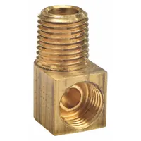 Flared Fitting Elbow: 5/16 in OD x 1/4 in Pipe Fitting Size, Threaded, 1/2"-20 Thread Size A, Brass (MPN 402X5X4)