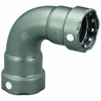 VIEGA MEGAPRESS Crimp Elbow Fitting: 1 1/2 in Pipe x 1 1/2 in Pipe Size, Press-fit x Press-fit, FKM (MPN 84325)