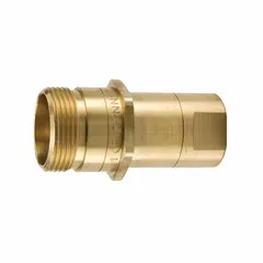 This brass plug is designed for use in 6100 Series hydraulic quick-connect couplings, enabling fast, leak-free connection and disconnection in hydraulic systems. It features a 1"-11-1/2 thread size, a maximum flow rate of 189.27 lpm, and an operating temperature range of -40 to 250°F. Suitable for industrial machinery, mobile equipment, and fluid power applications.