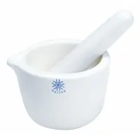 Mortar and Pestle: Porcelain, 47 mm Mortar Ht - Metric, 50 mL Capacity, 95 mm Pestle Lg (MPN JMD050)