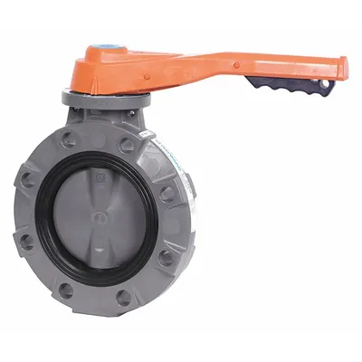 HAYWARD Butterfly Valve: 2 in Pipe Size, Concentric, 150 psi Max. Pressure (CWP) - Glass-Filled Polypropylene General-Service Butterfly Valves