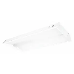 This 2 ft. x 4 ft. LED center-basket troffer delivers 4,795 lumens at 3500K color temperature, consuming 42 W. It operates on 120 to 277V AC and is designed for recessed installation in standard ceiling grids, providing general ambient lighting in commercial spaces such as offices, schools, and retail environments.