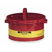 JUSTRITE Bench Can: 2 gal Capacity, Powder Coated Steel, Red (MPN 10575)