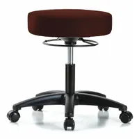 ESD Cleanroom Stool: Vinyl, Ht Range 18 in to 23 in, 17 in Seat Wd, 17 in Seat Dp, 5 Glides (MPN GRVDHSO-RG-RC-8569)