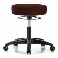 APPROVED VENDOR Vinyl Lab Stool, 18-23 in Height, 17 in Seat, Fiberglass Base, 5 Glides