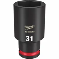 MILWAUKEE Deep Impact Socket: 1/2 in Drive Size, Metric, 31 mm Socket Size, 6-Point, Deep, Friction (MPN 49-66-6292)