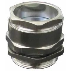 Brass connector for terminating flat cables in festoon systems. Accepts cable widths from 0.2 in to 0.47 in. Used in crane electrification, hoists, and material-handling equipment to provide electrical connections for moving machinery.