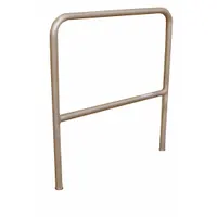 APPROVED VENDOR Handrail Section: Toe Board Not Included, Floor Mounted Rail Mounting, Round, Silver