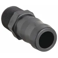 BANJO Barbed Hose Fitting: For 3/4 in Hose I.D., Hose Barb x NPT, 3/4 in x 1/2 in Fitting Size, Hex (MPN HB050-075)