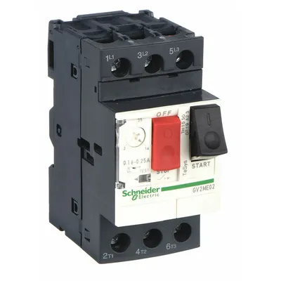 SCHNEIDER Manual Motor Starter: Non-Reversing, 3 Poles, 0.25 A, Thermal Protection - Non-Reversing Starters with Thermal Overloads