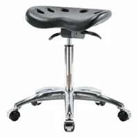 Tractor Stool: Polyurethane, Ht Range 20 in to 28 in, 17 in Seat Wd, 14 in Seat Dp, 0 Glides, Black (MPN PTMBSO-CR-NF-CC-BLK)