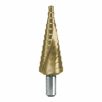 RUKO TOOLS Step Drill Bit: 3/16" to 7/8", TiN-Coated HSS, 3-Flats Shank (MPN 101704T)