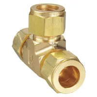 PARKER Compression Tee Fitting: 3/4 in OD x 3/4 in OD x 3/4 in OD Size, Brass (MPN 12-12-12 JBZ-B)