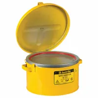 JUSTRITE Bench Can: 2 gal Capacity, Powder Coated Steel, Yellow (MPN 10578)