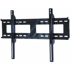 This fixed television mount is constructed from steel with a gloss black finish. It accommodates screens from 39 to 75 inches and supports a maximum weight of 150 lb. Designed for wall installation, the mount includes all necessary mounting hardware. Suitable for use in settings such as conference rooms, lobbies, and home theaters where a stationary, low-profile display is desired.